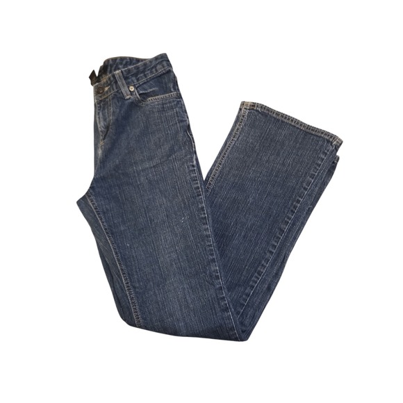 Calvin Klein Jeans Womens Size 8 Dark Wash Flare Leg Stretch Denim Blue Jeans - Picture 2 of 7